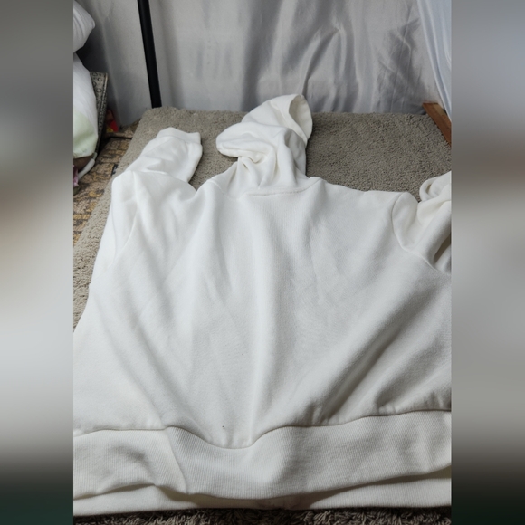 Girls White Zip-Up Hoodie Sweatshirt For Kids - Art Class - XL (14) - Picture 8 of 11